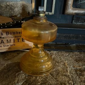 Large Glass Oil Lamp with Eagle Burner...